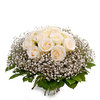 Bouquet rond de roses blanches