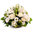 Panier rond de fleurs variées blanches